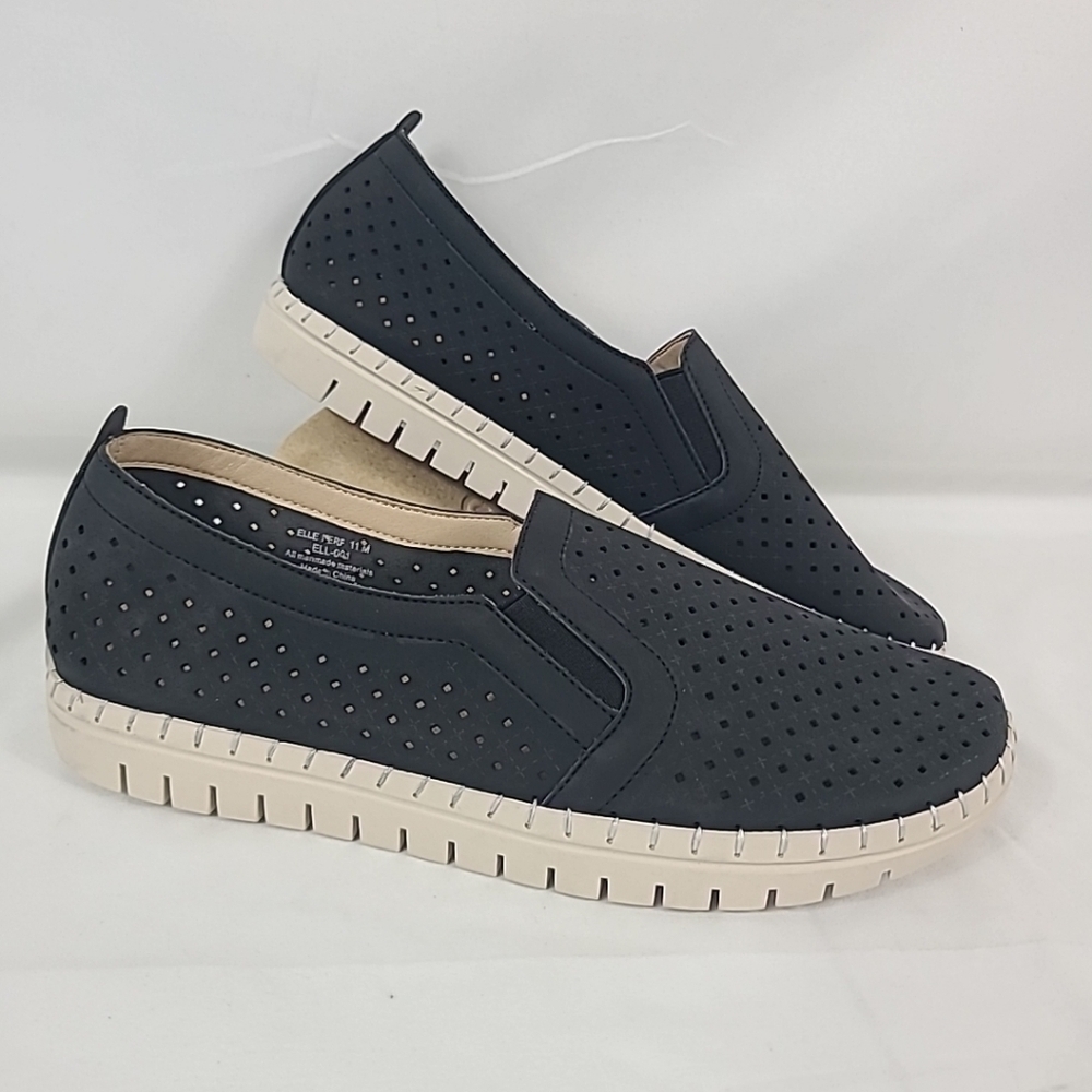 NEW GLOLILY Elle Original Perf/ Walking Shoes Slide-On Black Size 11 M